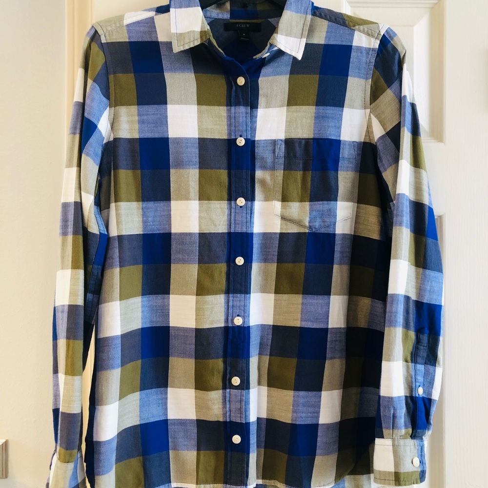 J Crew plaid button down shirt